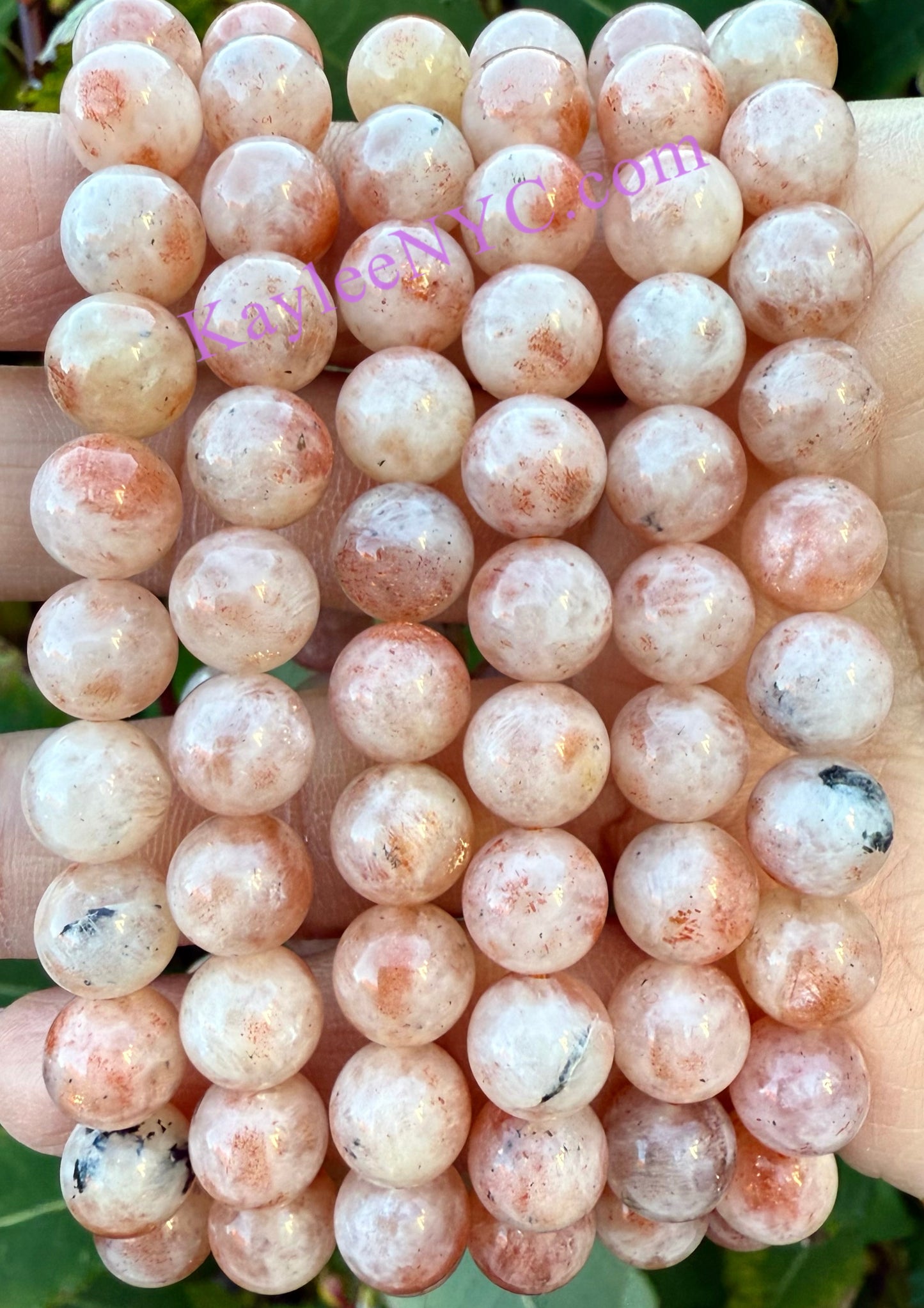 Wholesale lot 6 Pcs Natural Sunstone 8mm 7.5” Crystal Healing Stretch Bracelet