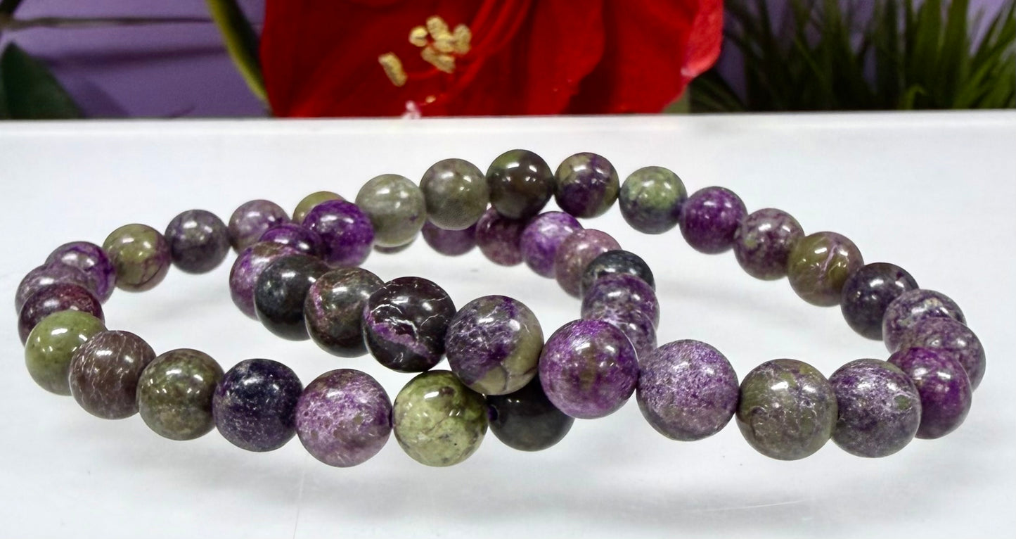 Wholesale 6 Pcs Natural Atlantisite 8mm 7.5” Crystal Healing Stretch Bracelet