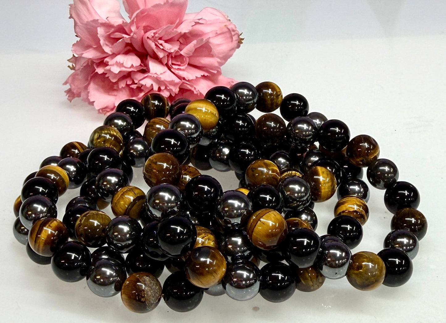 Wholesale Lot 6 Pcs Natural Protection 10mm Crystal Healing Stretch Bracelet 8”