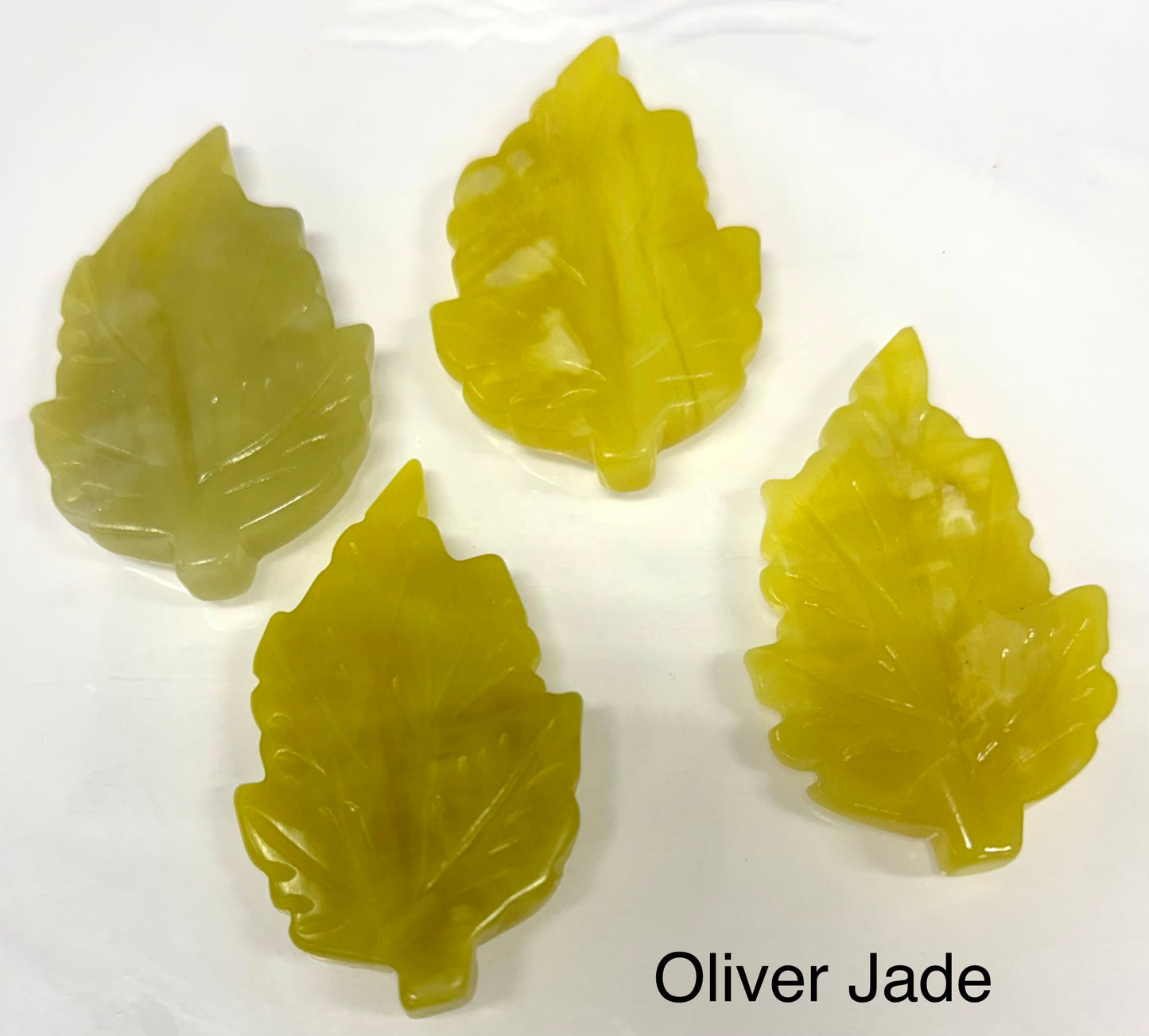 8 PCs Natural Purple Fluorite and Olive Jade Leaf