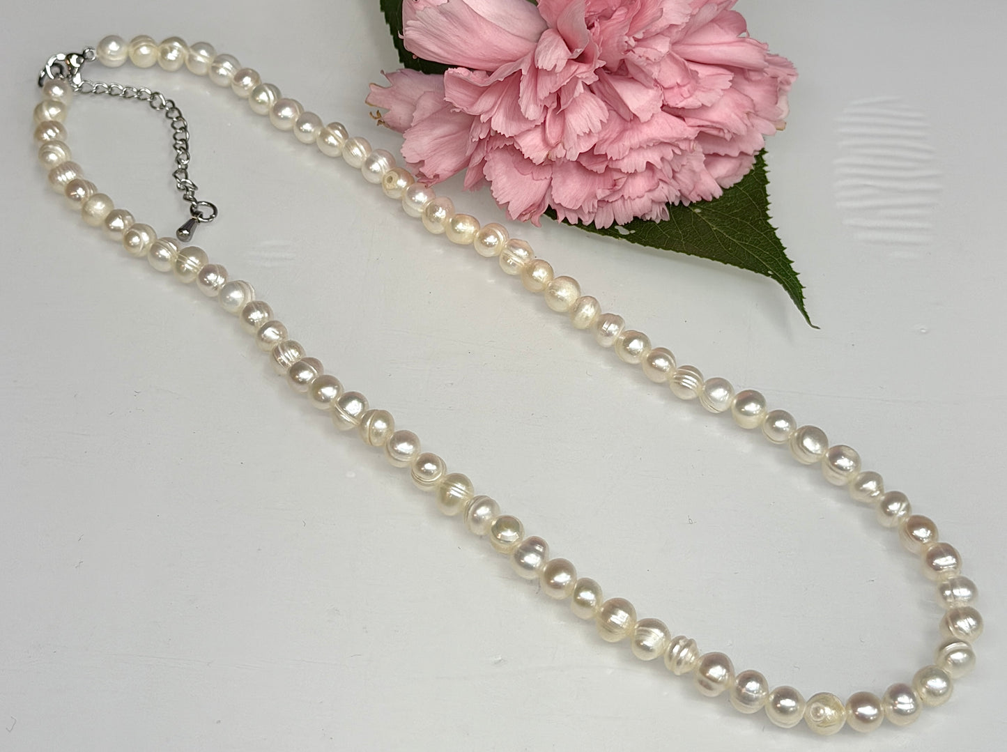 6 PCs 6 pcs ~6.5mm Natural Freshwater Pearl Necklace Healing Energy