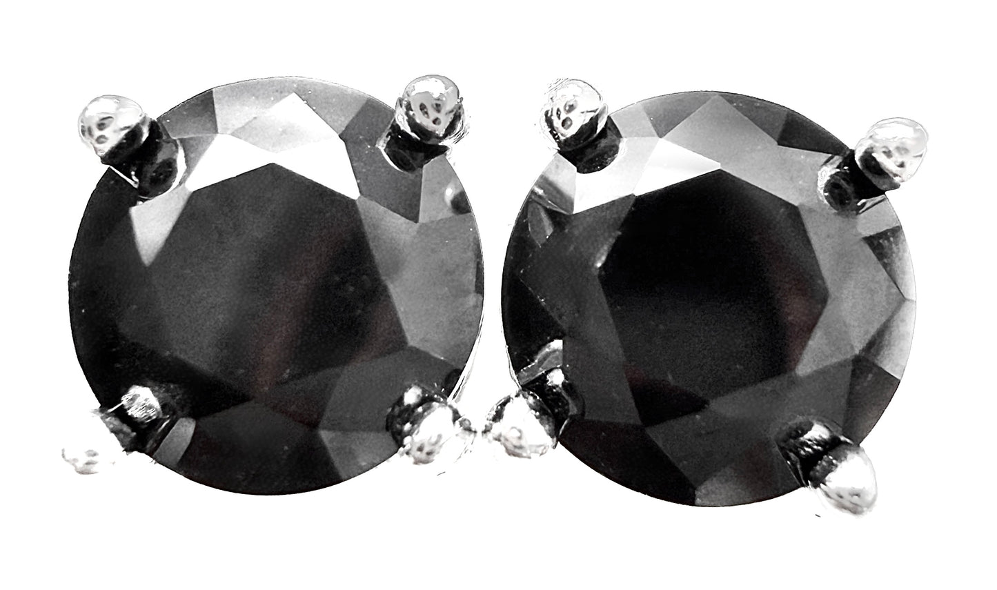 Wholesale 5 Pairs Natural Black Spinel Stud Earrings with Sterling Silver (925) Posts – 6mm