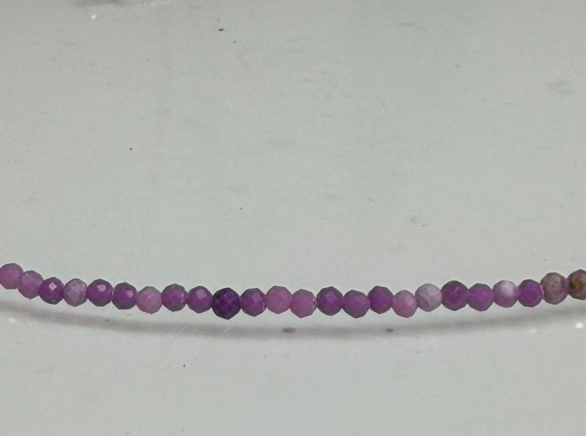 Wholesale 6 PCs 2mm Faceted Phosphosiderite Necklaces with Stainless Steel Findings