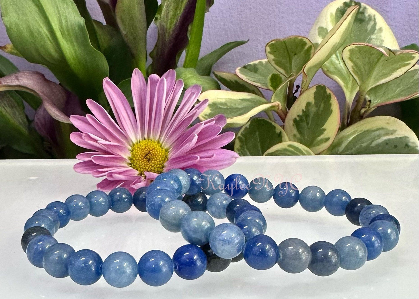 Wholesale 6 Pcs Natural Blue Aventurine 8mm 7.5”  Crystal Healing Stretch Bracelet