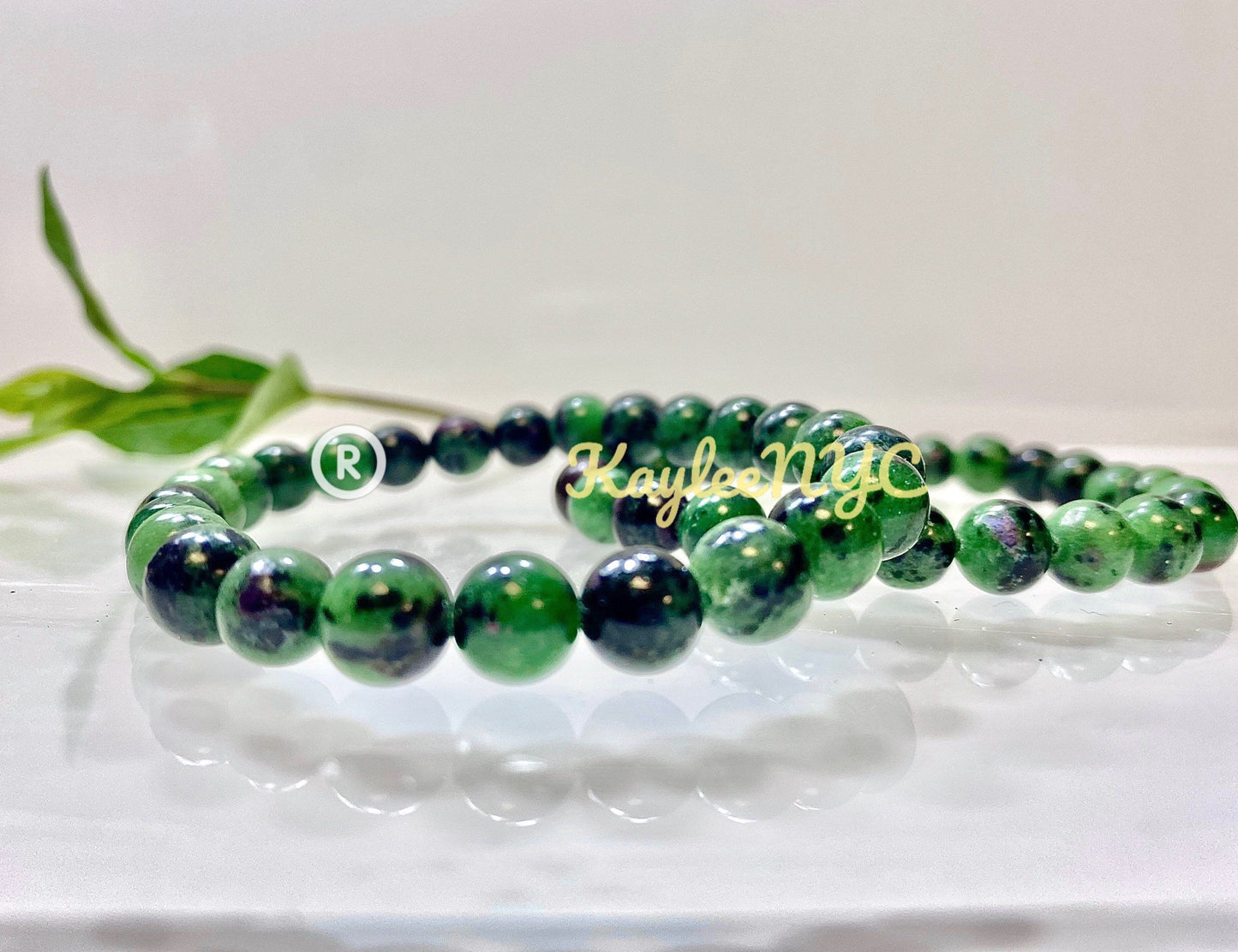 Wholesale 6 Pcs Natural Ruby Zoisite 8mm 7.5” Crystal Healing Stretch Bracelet