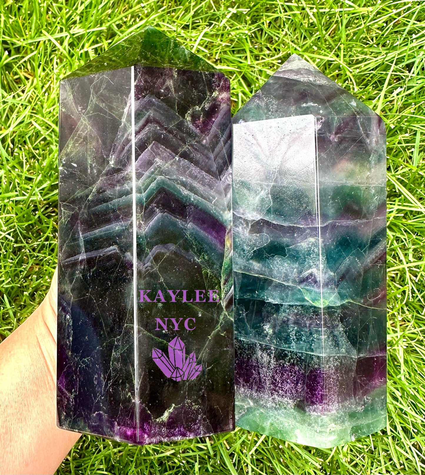 Wholesale Lot 2-3 pcs large Natural Fluorite obelisk Tower Point Crystal Healing Energy 6.8-7lbs