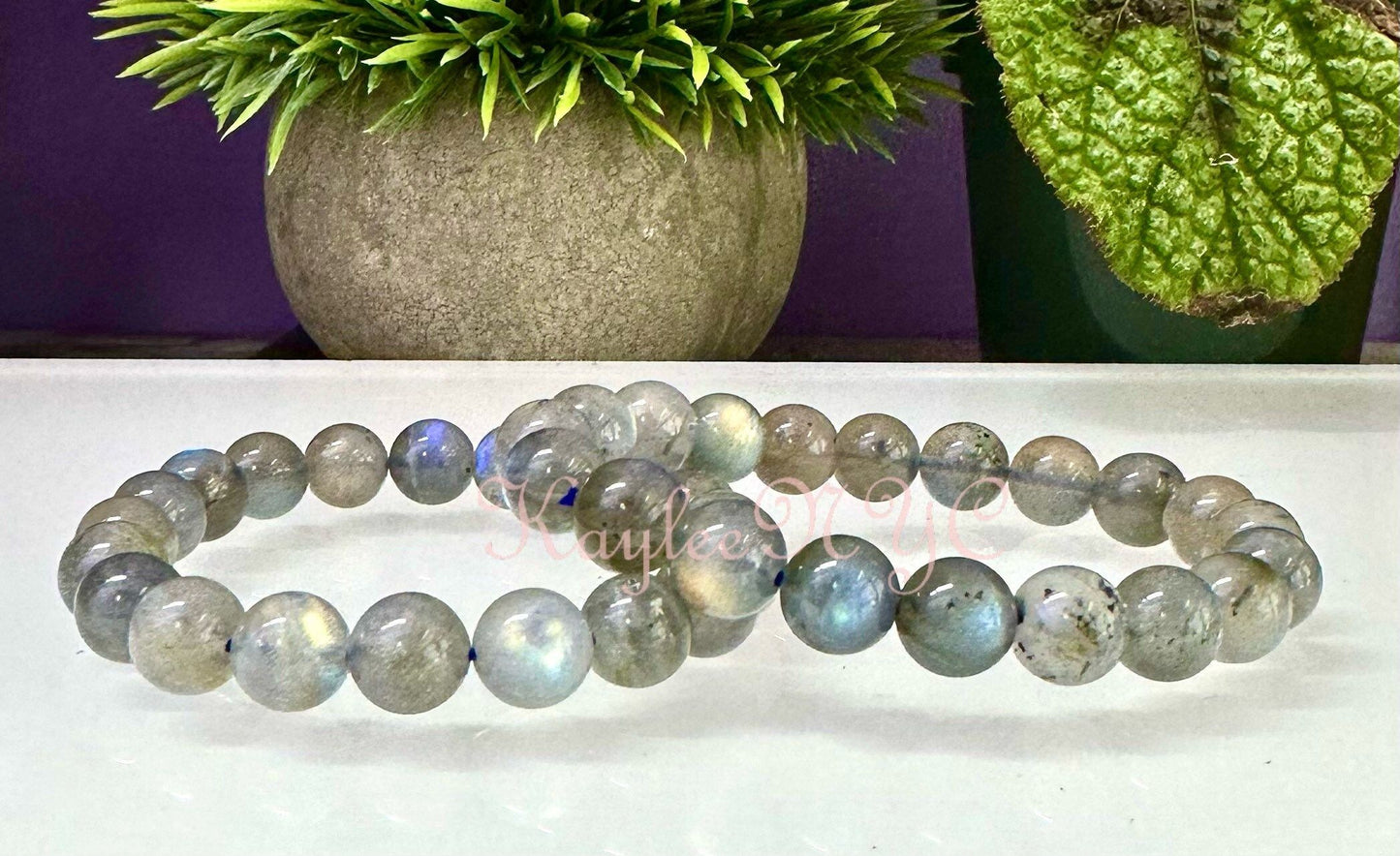 Wholesale 6 Pcs Natural Labradorite Bracelet 9.5mm 7.5” Healing Energy Crystal