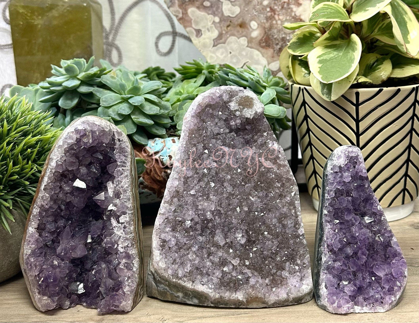 Wholesale Lot 2-3 PCs NaturalAmethyst cut base 4.8-5lbs Healing Energy