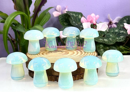 Wholesale Lot 9 PCs 2” Opalite  Mushroom Healing Energy