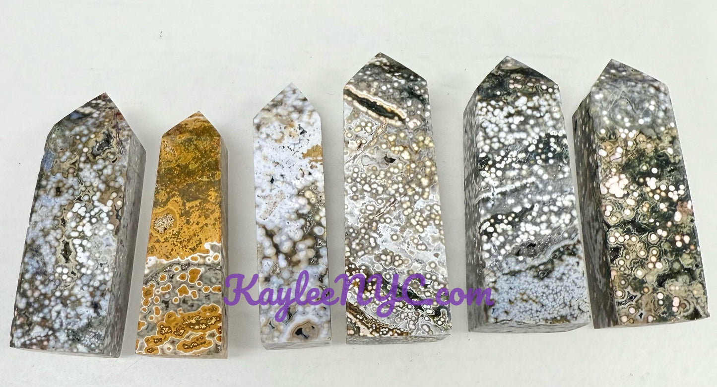 Wholesale Lot 1 Lb Natural Ocean Jasper Obelisk Tower Point Crystal Healing