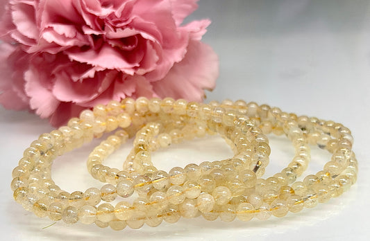Wholesale Lot 6 Pcs Citrine 4mm 7.5” Crystal Healing Stretch Bracelet
