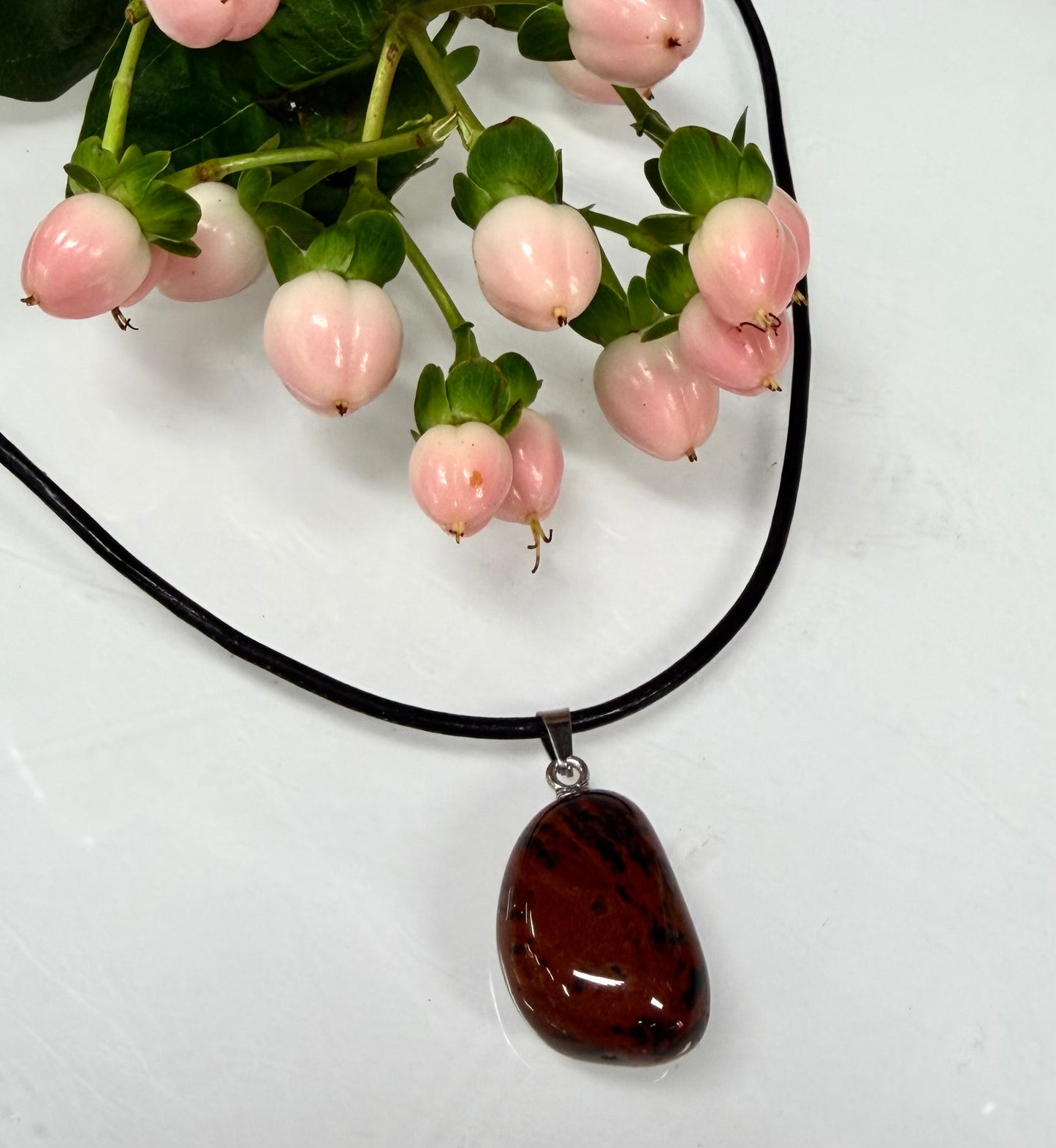 36 PCs Natural Mahogany Obsidian Crystal Pendant