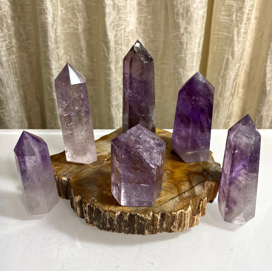 Wholesale Lot 1 Lb Amethyst Obelisk Tower Point Crystal Natural Energy Healing