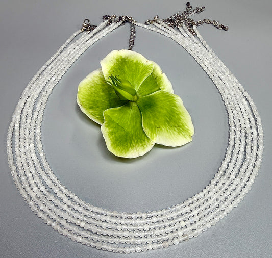 6 PCs 2mm Natural Moonstone Necklaces