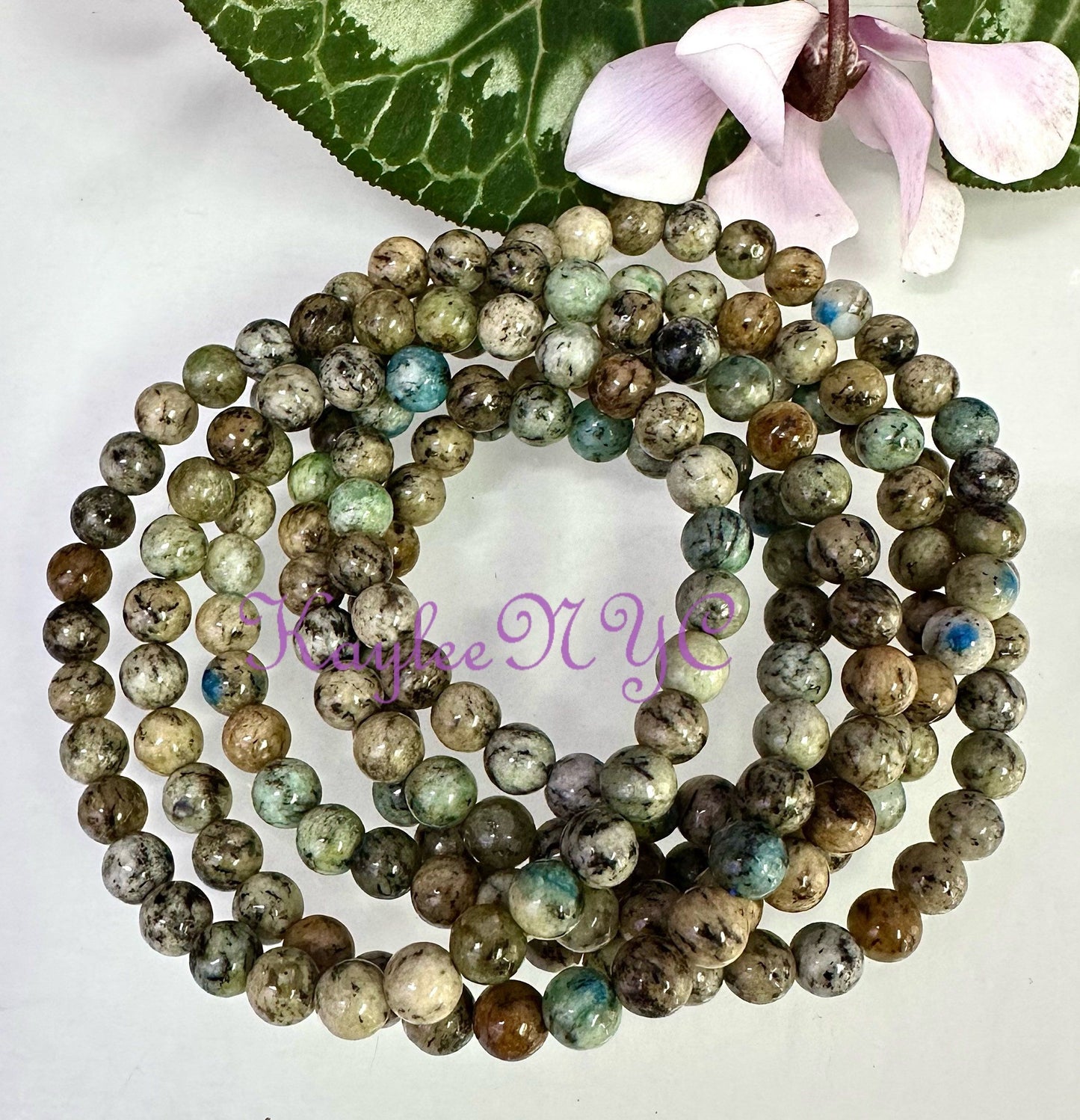 Wholesale Lot 6 Pcs Natural K2 Jasper 6mm 7.5” Crystal Healing Stretch Bracelet