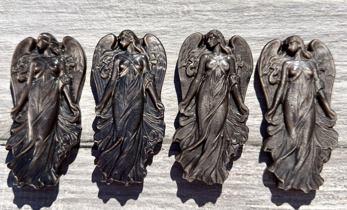 Wholesale Lot 4 pcs Natural Silver Sheen Obsidian Angel Crystal Healing Energy