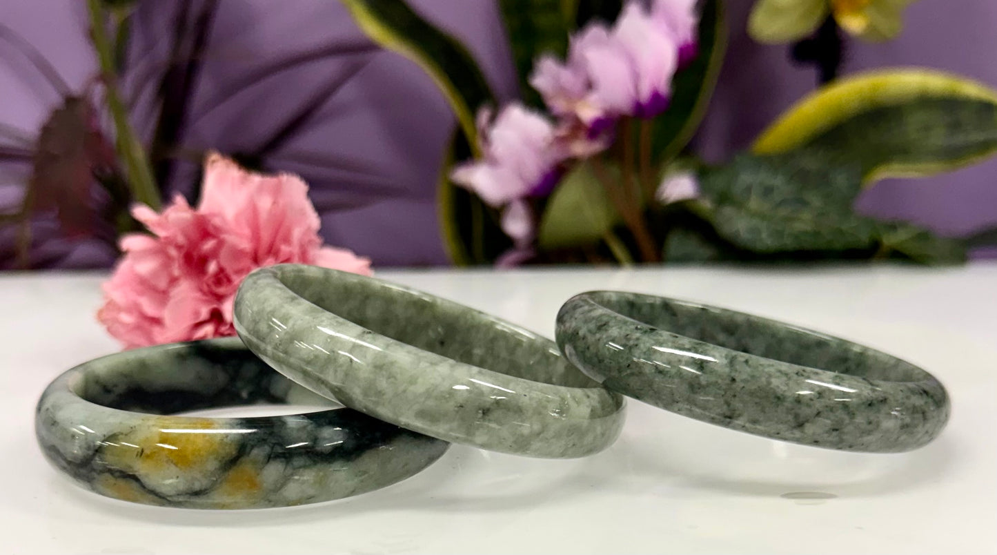 Wholesale 3 Pcs Natural Burma Jade Bangle Bracelet Crystal Healing
