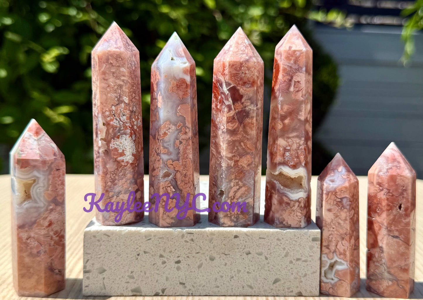 Wholesale Lot 1 lb Natural Pink Agate Obelisk Tower Point Crystal Healing Energy