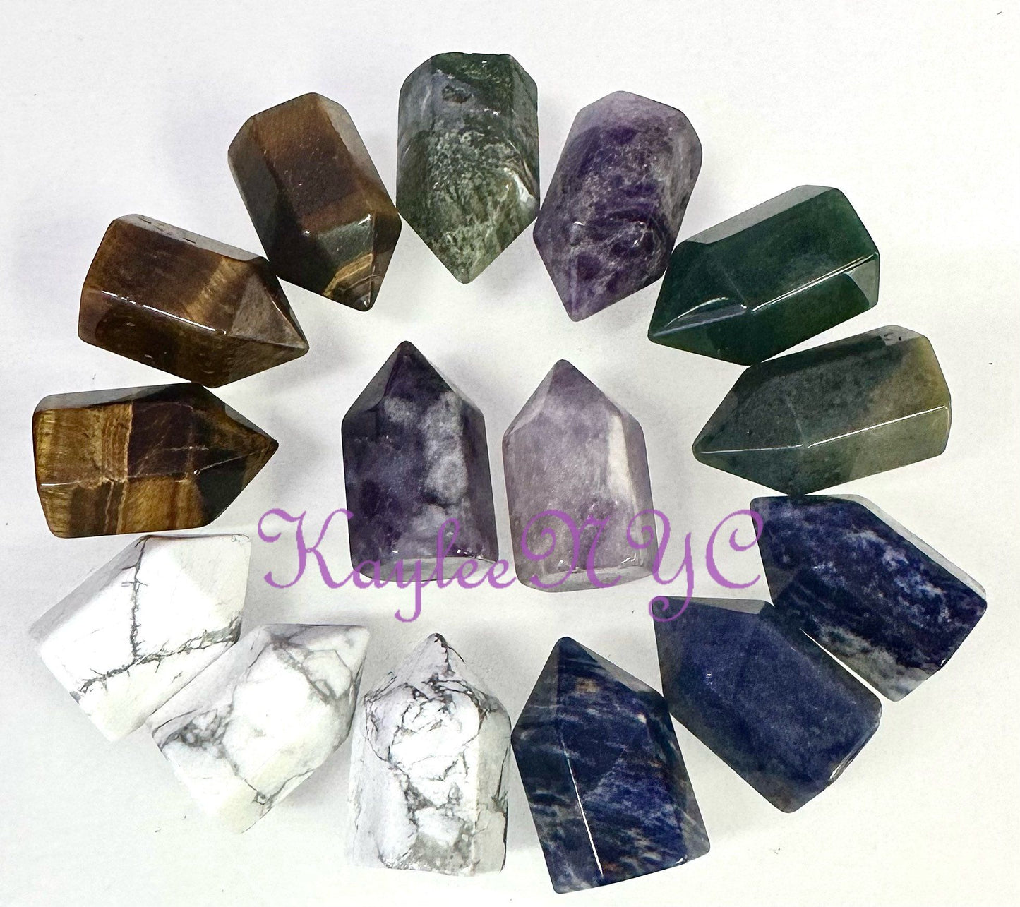 Wholesale Lot 15 pcs 1” Natural Mix Crystal Mini Obelisk Tower Point Healing Energy