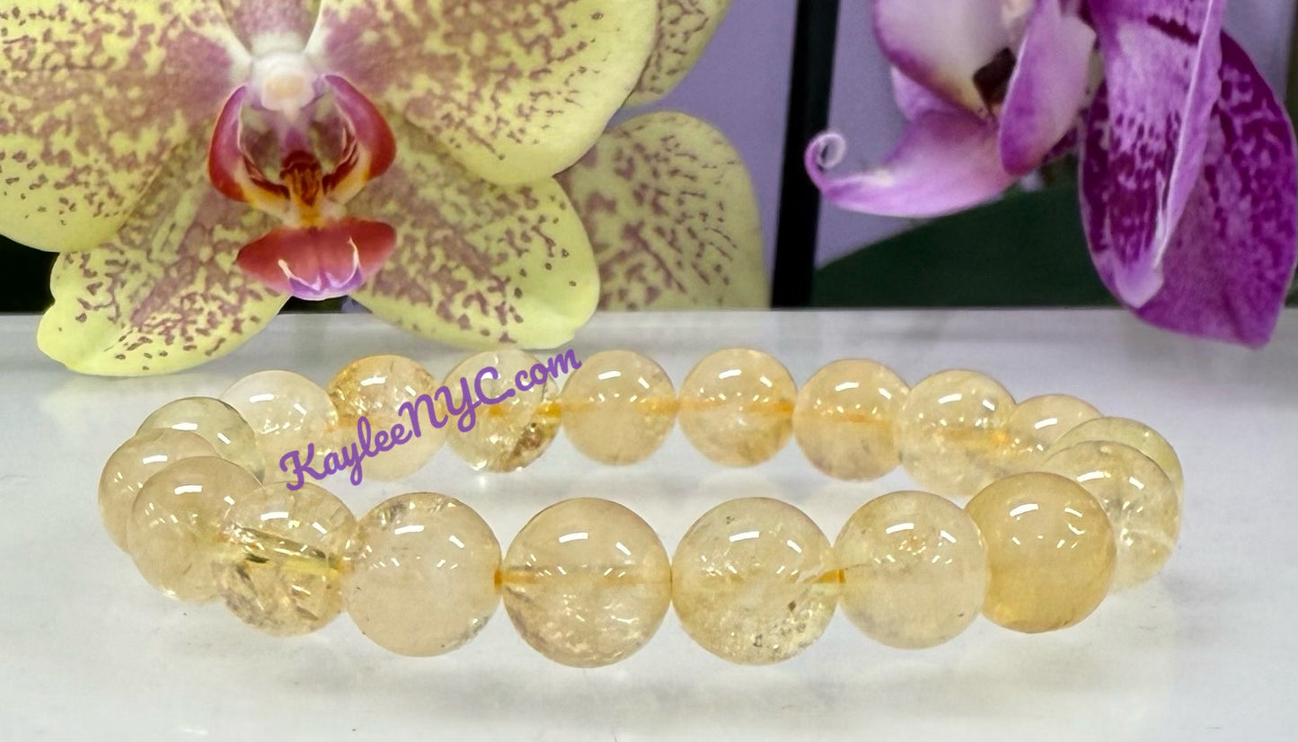 Wholesale Lot 6 Pcs Citrine 10mm 7.5” Crystal Healing Stretch Bracelet