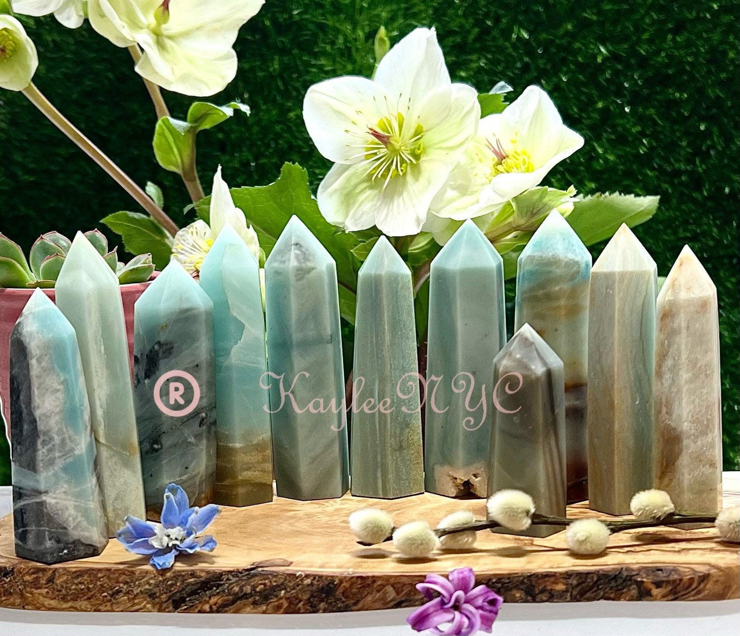 Wholesale Lot 2 Lbs Natural Amazonite Obelisk Tower Point Crystal Energy