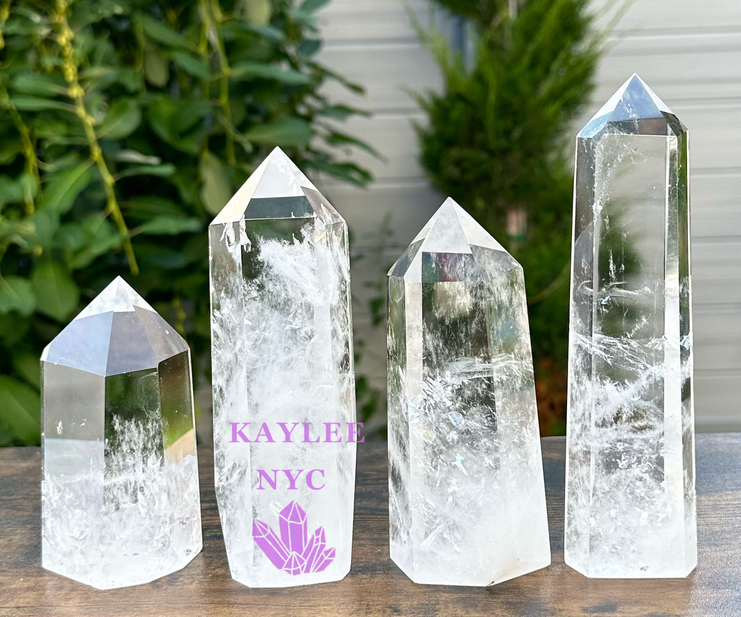 4 pcs Large Natural Clear Quartz tower point