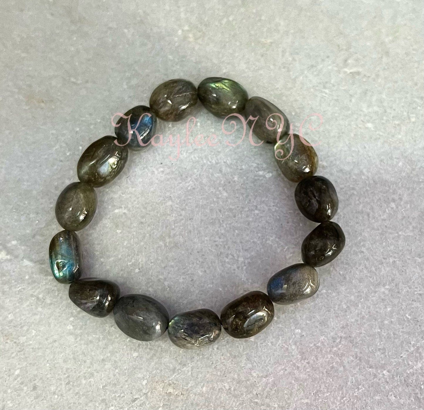 Wholesale 6 Pcs ~10mm 7.5” Natural Labradorite tumble Stretch Bracelet Crystal Healing