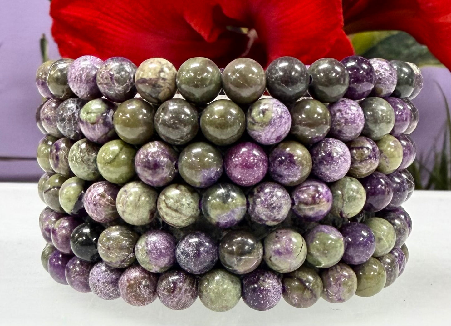Wholesale 6 Pcs Natural Atlantisite 6mm 7.5” Crystal Healing Stretch Bracelet