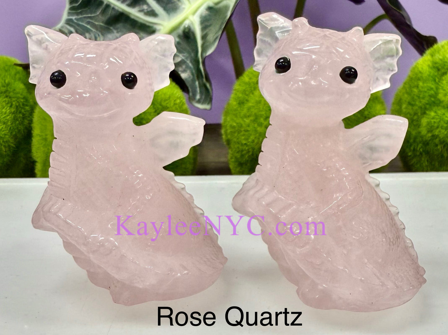 6 PCs 7.5cm Natural Crystal Dragon Carving