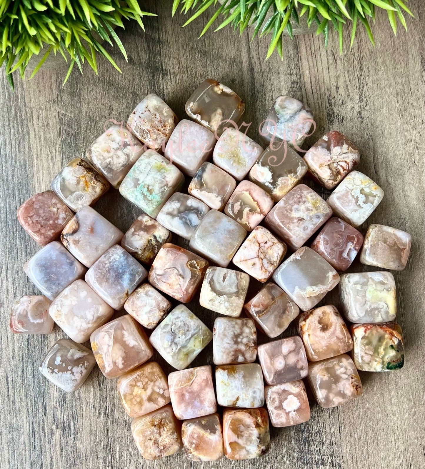 Wholesale Lot 2 Lbs Natural Flower Agate Tumble Healing Energy Nice Quality