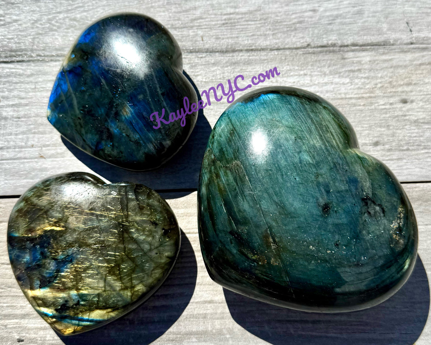 Wholesale 2 Lb Lot Natural Labradorite Heart Crystals Healing Energy