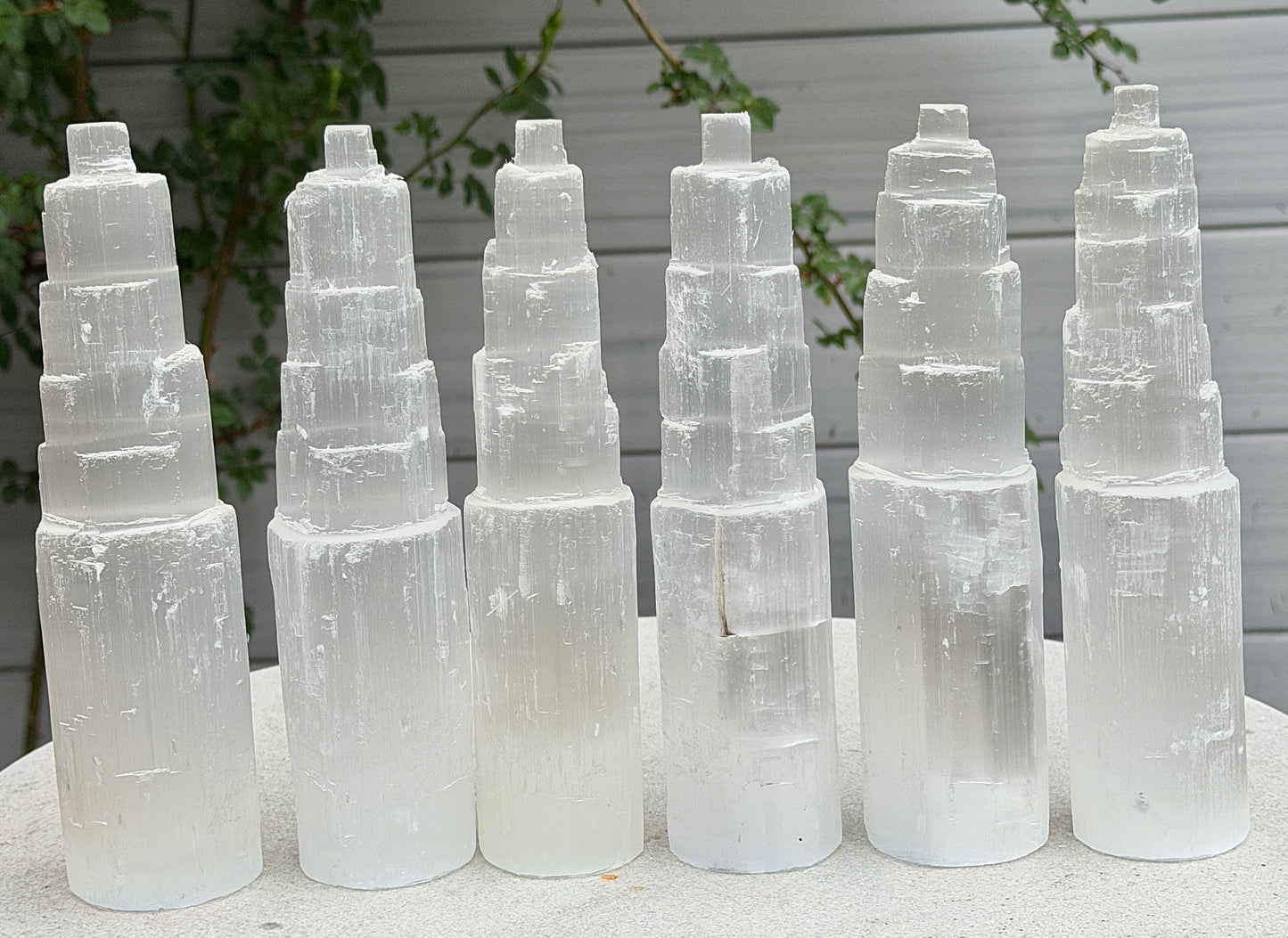 Wholesale Lot 6 pcs Natural Selenite aka Satin Spar Cylinder Crystal Healing Energy ~20cm