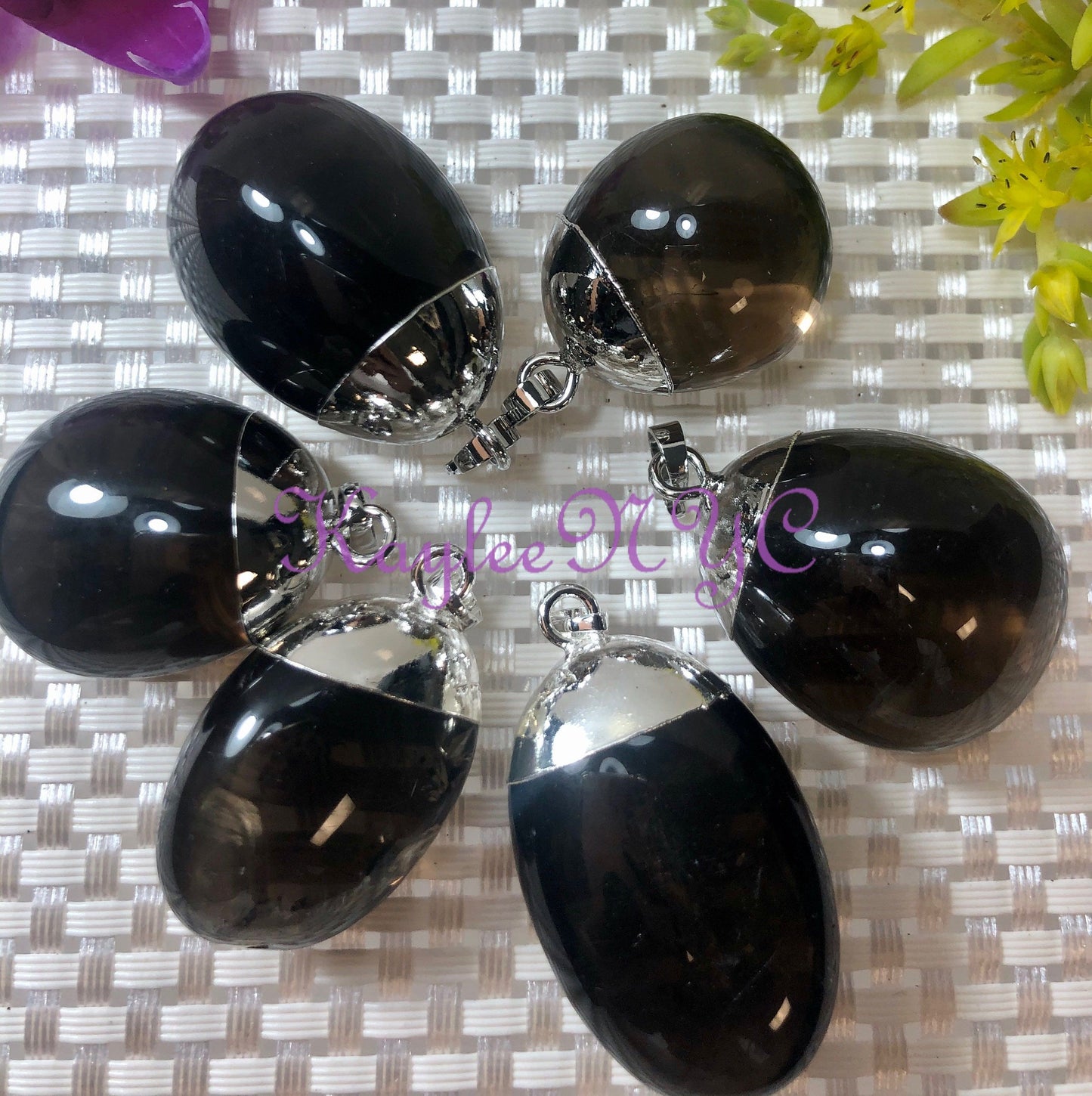 Wholesale Lot 6 Pcs Natural Smoky Quartz Pendant Natural Healing