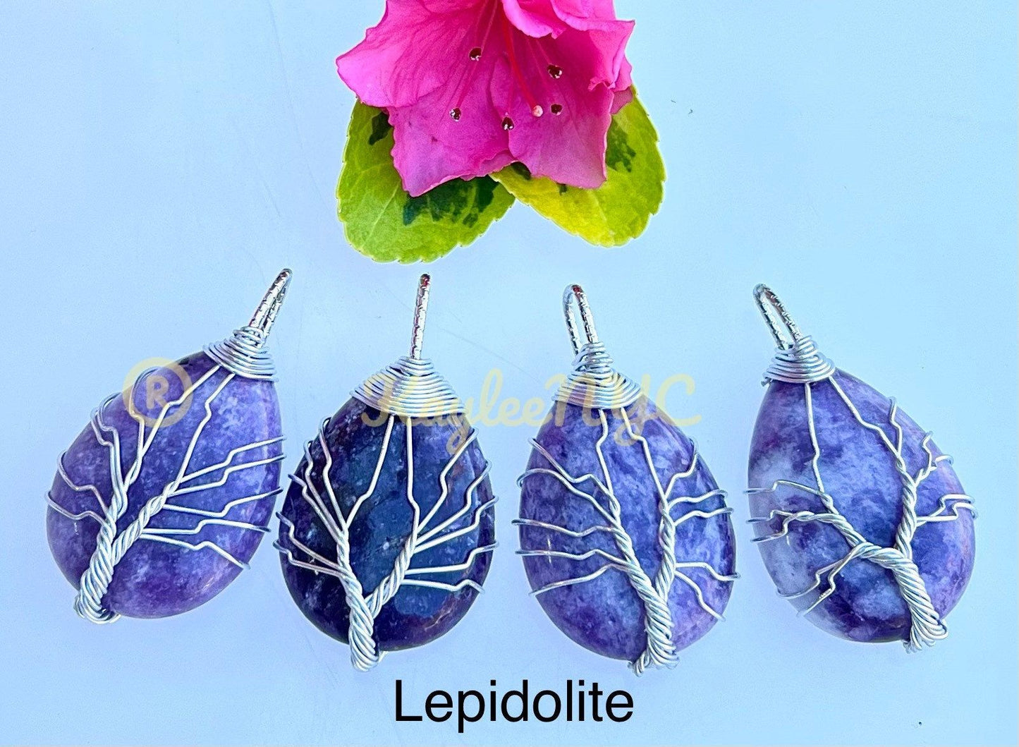 Wholesale Lot 12 Pcs Tree Of Life Hand Wrapped Pendant Natural Crystal