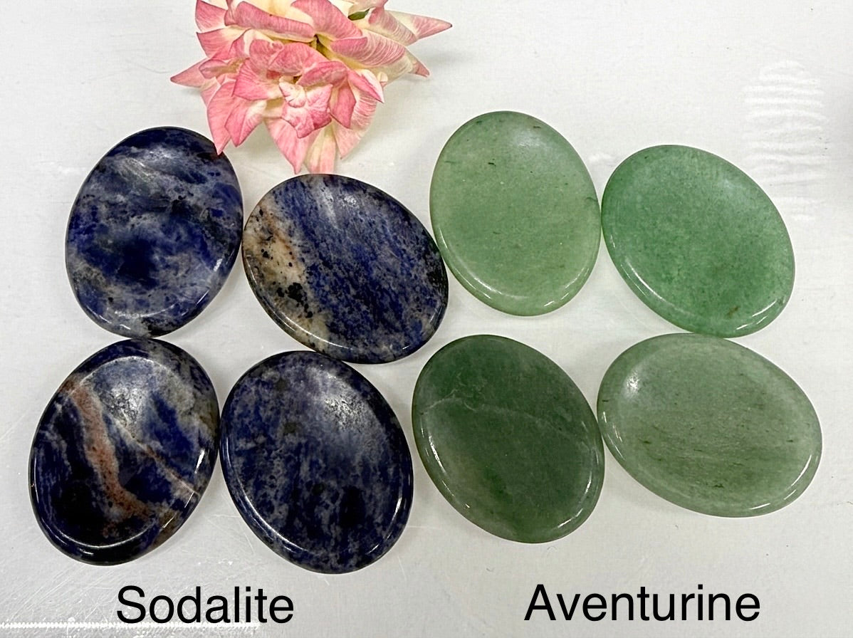 9 PCs Natural Mixed Crystal Worry Stone Healing Energy