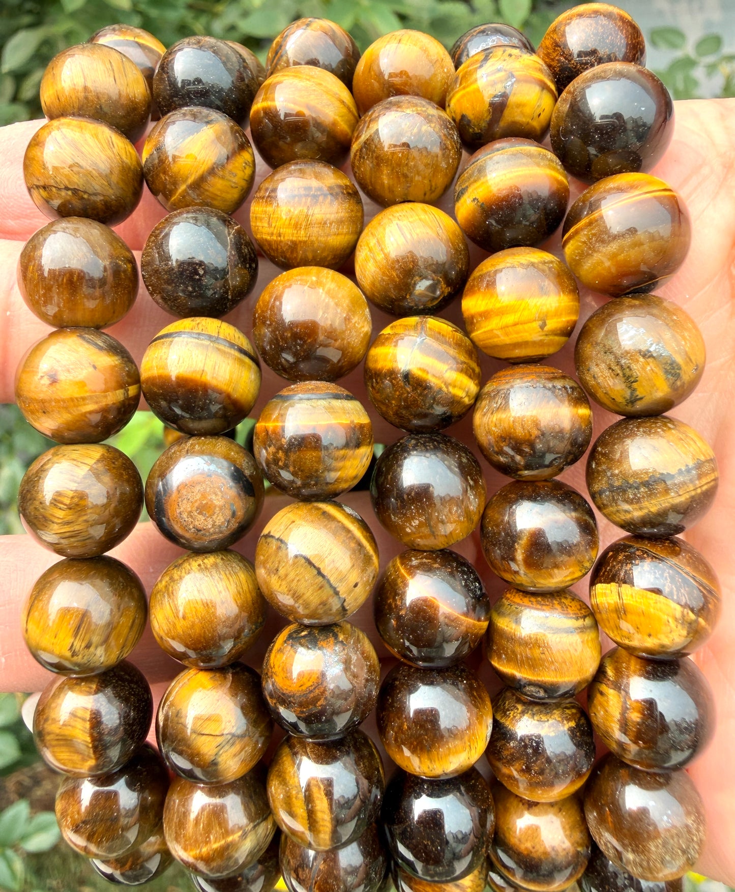 Wholesale Lot 6 Pcs Natural Tiger Eye 10mm 8” Stretch Bracelet