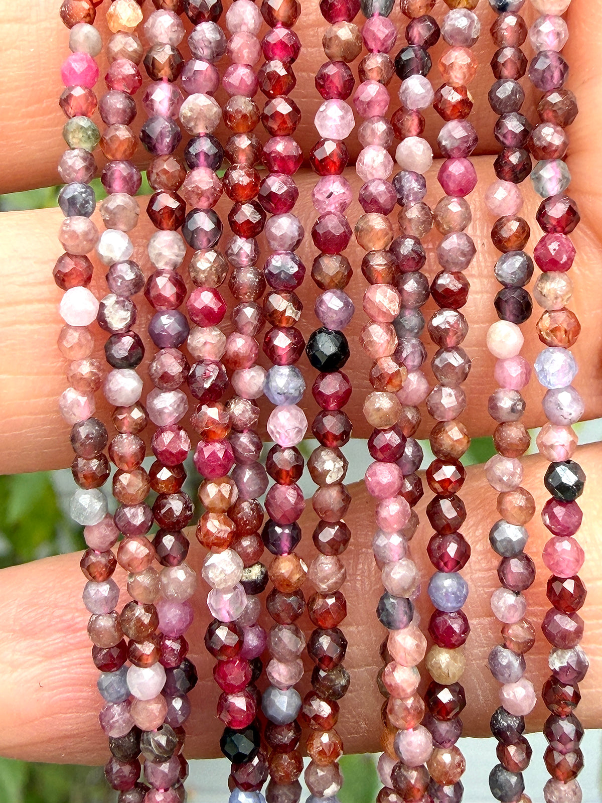 6 PCs 2mm Natural Rainbow Spinel Necklaces