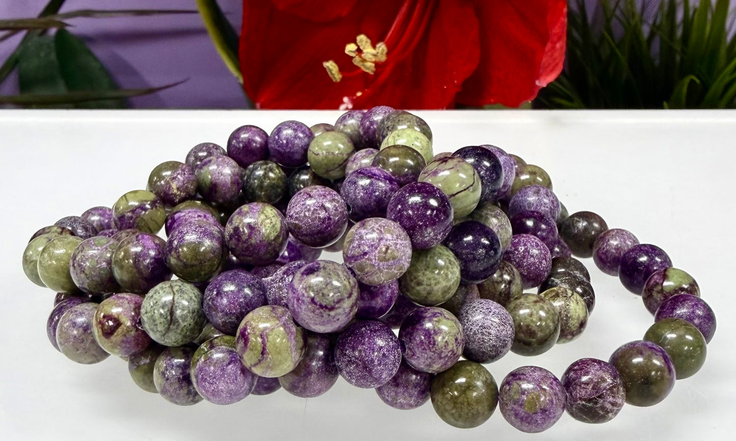 Wholesale 6 Pcs Natural Atlantisite 8mm 7.5” Crystal Healing Stretch Bracelet