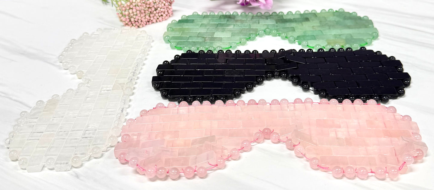 4 PCs Mixed Natural Crystals Eye Mask Healing Energy