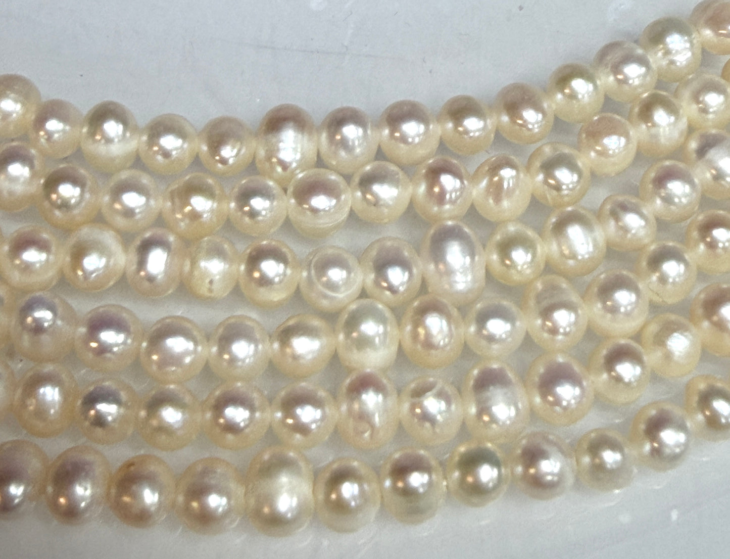 6 PCs 6 pcs ~6mm Natural Freshwater Pearl Necklace Healing Energy