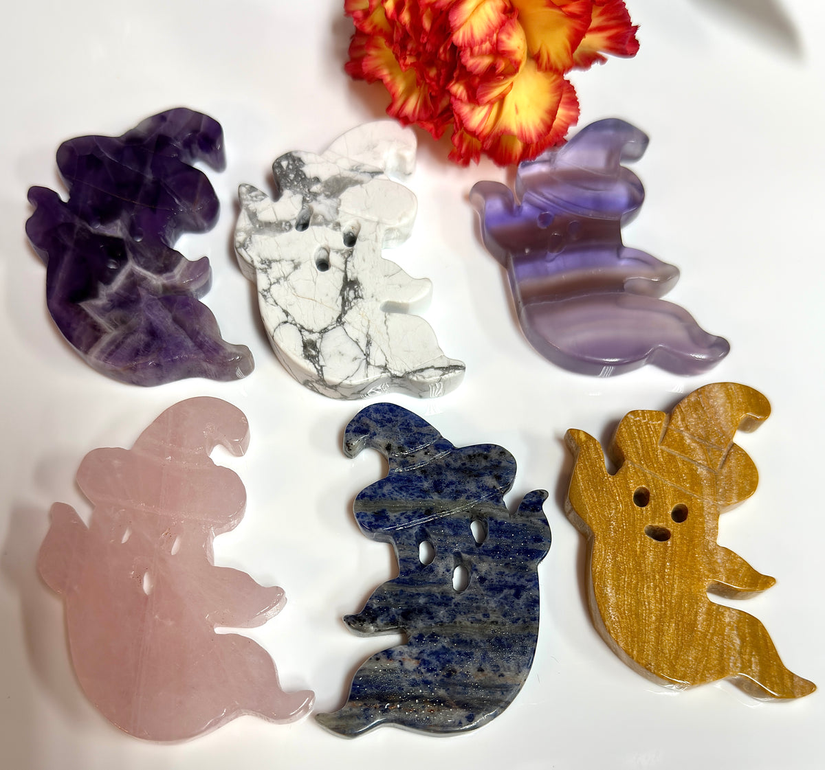 Wholesale Lot 6 PCs Natural Crystals Ghost Healing Energy