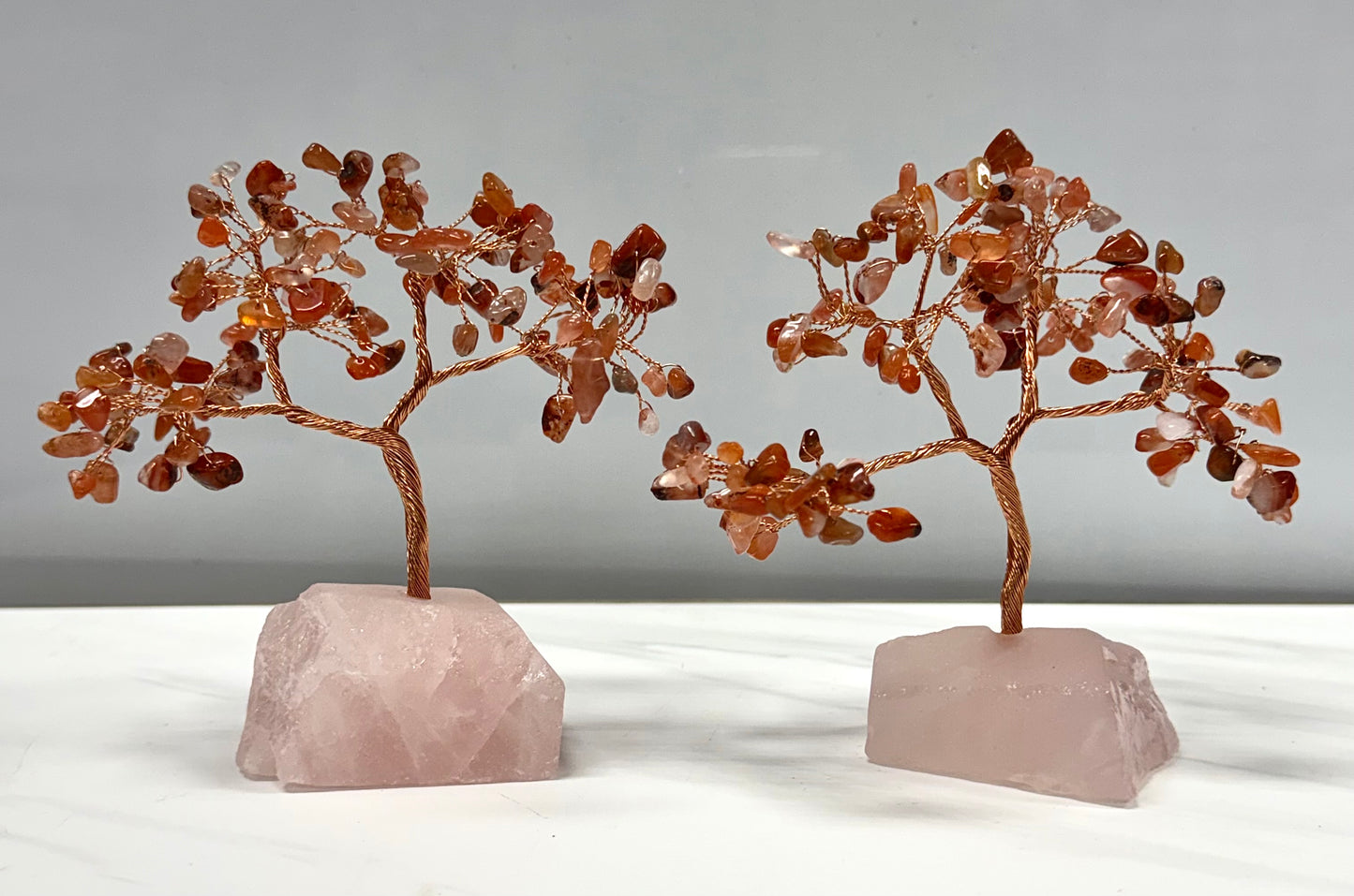 Wholesale Lot 4 Pcs Bonsai Tree with Rose Quartz Crystal Base