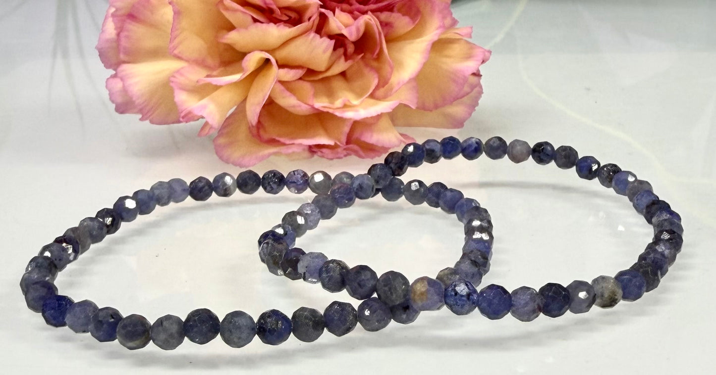 Wholesale Lot 6 Pcs Natural Tanzanite 5mm Faceted 7.5” Crystal Healing Stretch Bracelet