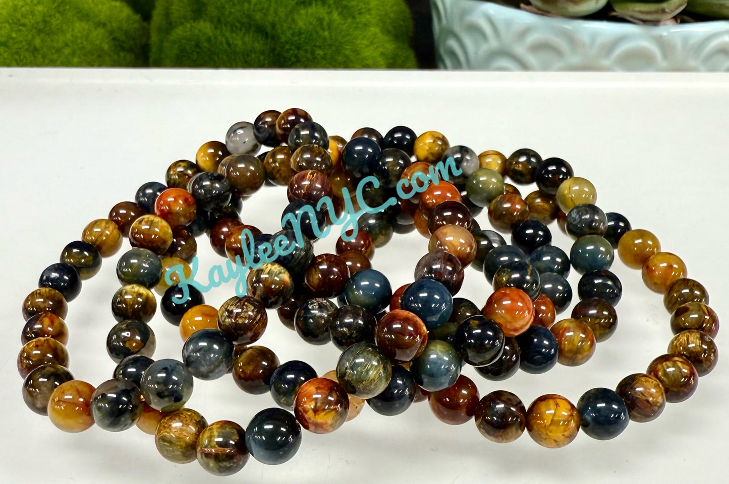 Wholesale 6 Pcs Natural Pietersite 7mm 7.5” Crystal Healing Stretch Bracelet