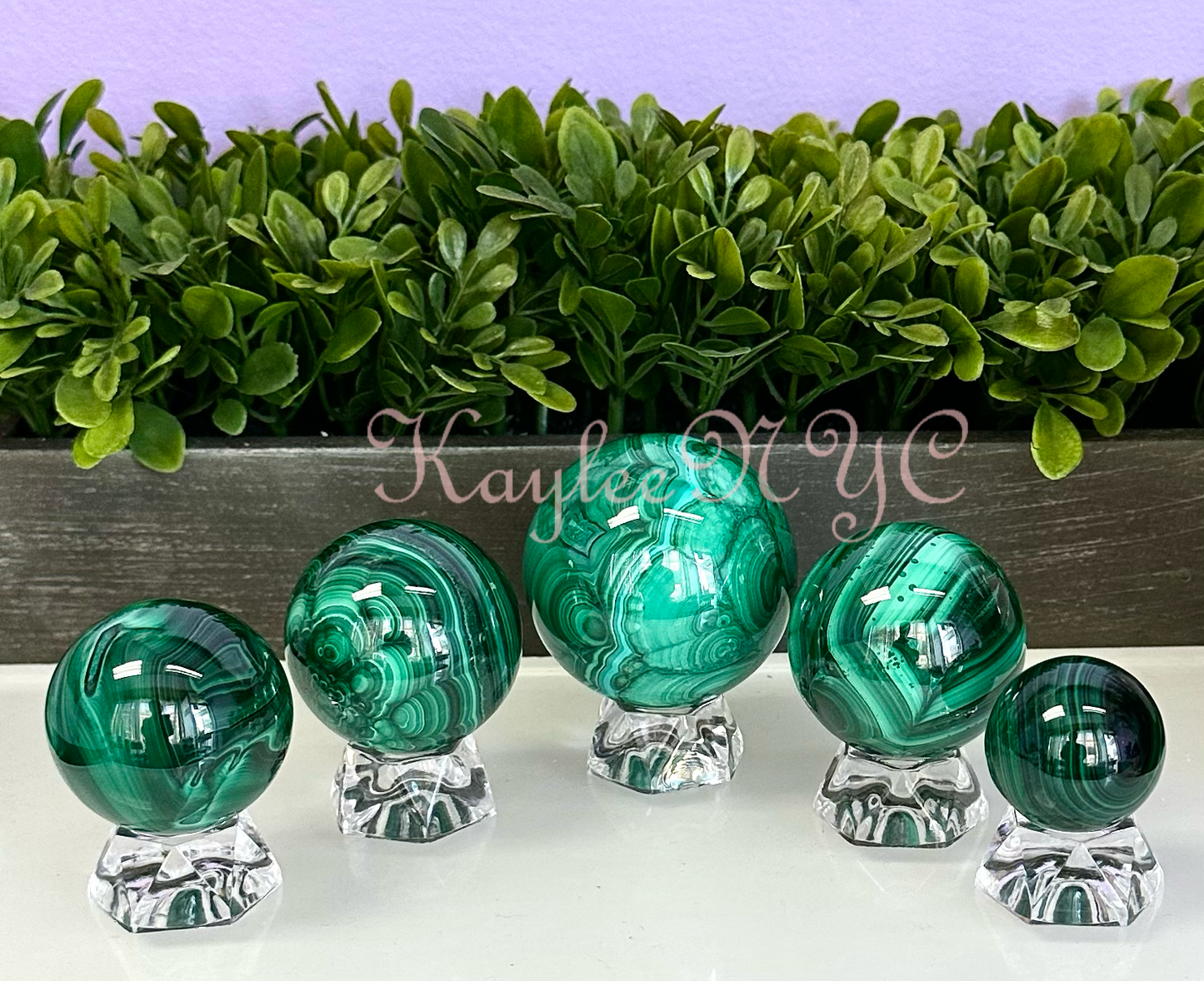 Wholesale 5 PCs Natural Malachite Spheres Crystal Ball Healing Energy