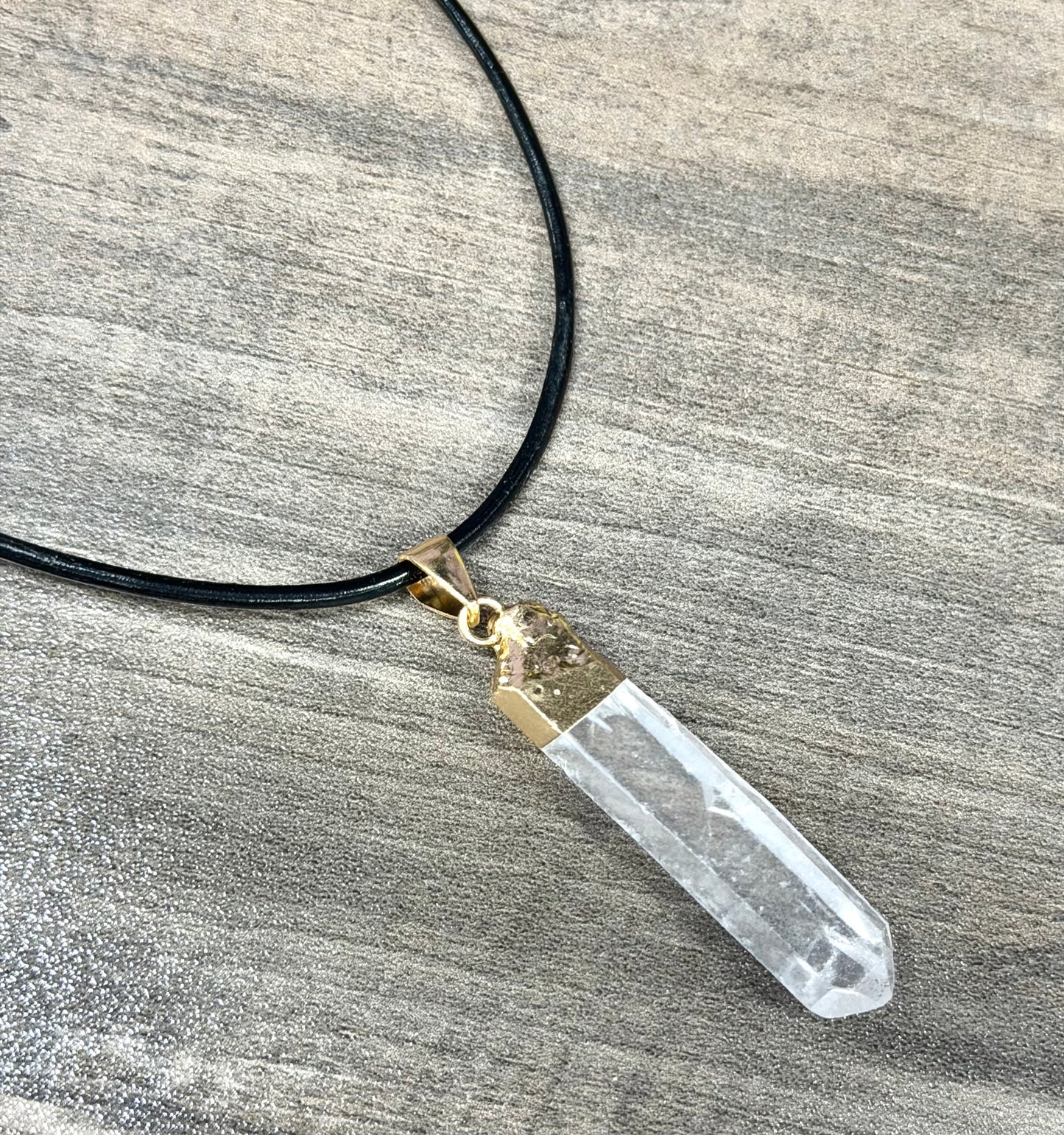 Wholesale Lot 12 Pcs Natural Lemurian Quartz Pendant with Rhodium and Gold plated