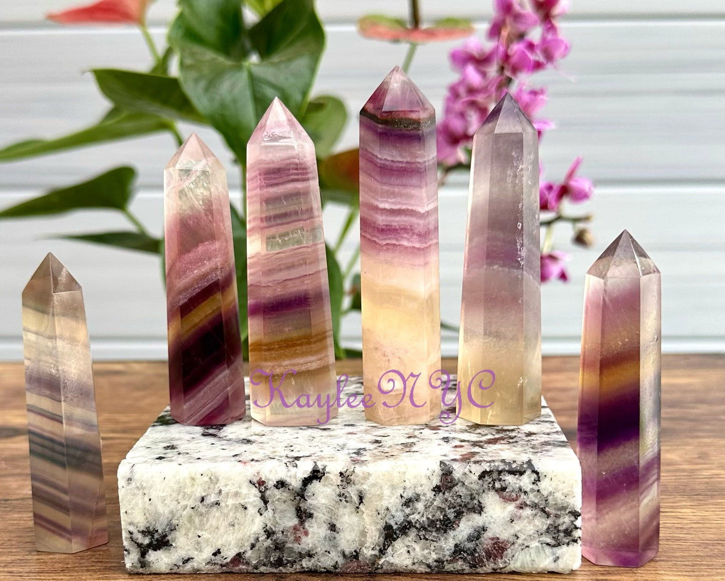 Wholesale Lot 1 Lb Natural Rainbow Fluorite Obelisk Tower Point Crystal Energy