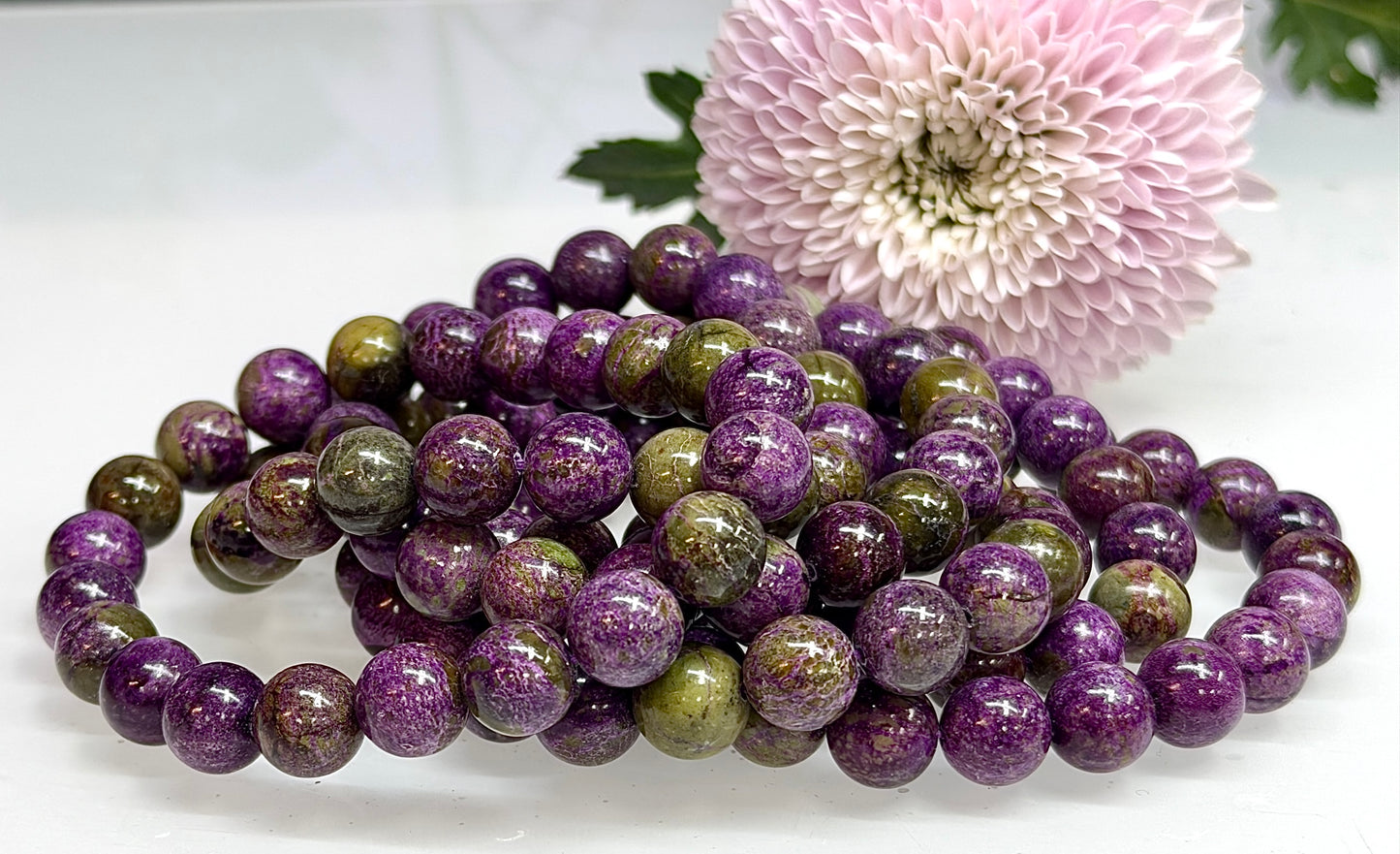 Wholesale 6 Pcs Natural Atlantisite 10mm 7.5” Crystal Healing Stretch Bracelet