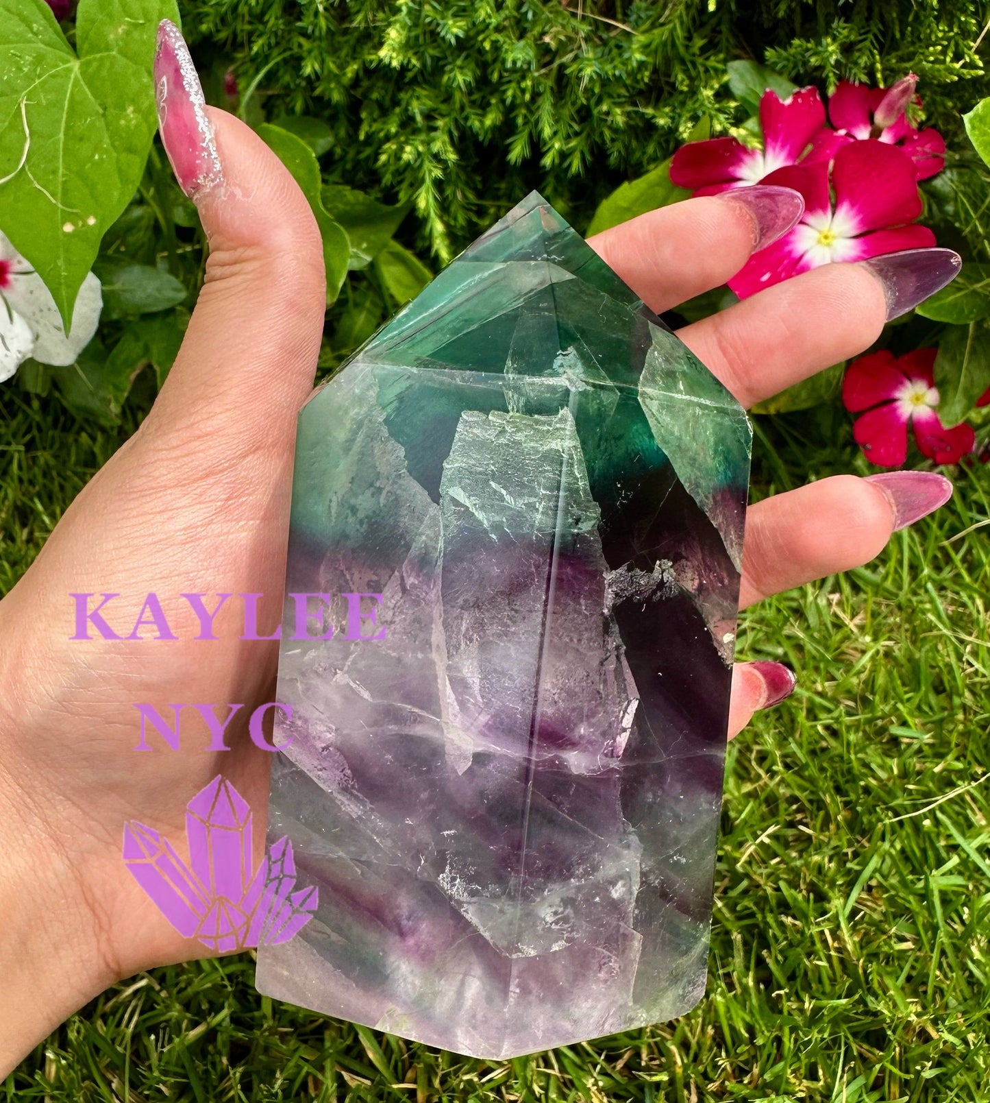 Wholesale Lot 2-3 pcs large Natural Fluorite obelisk Tower Point Crystal Healing Energy 6.8-7lbs