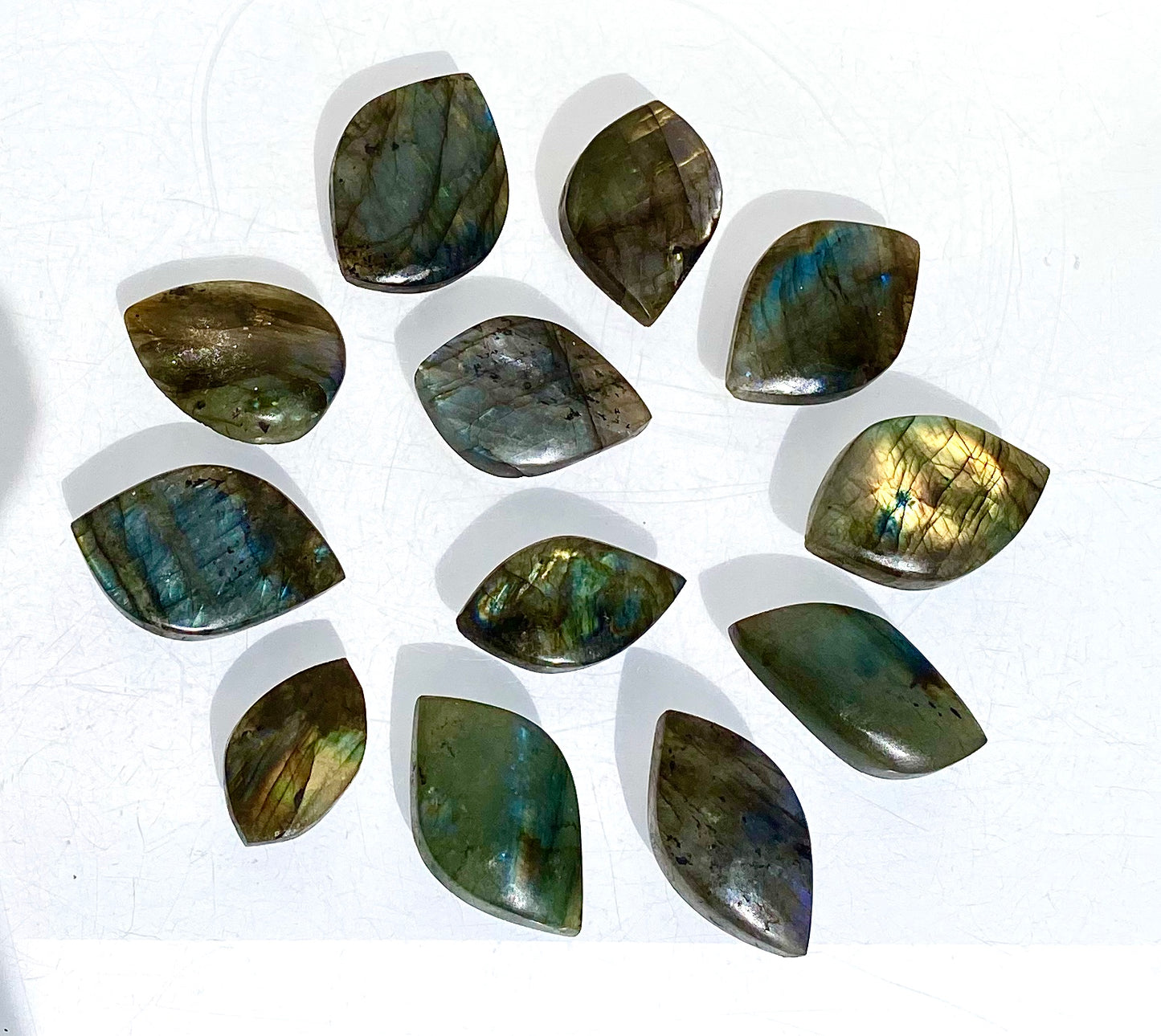 Wholesale Lot 12 pcs Natural Labradorite Cabochon Crystal Healing Energy